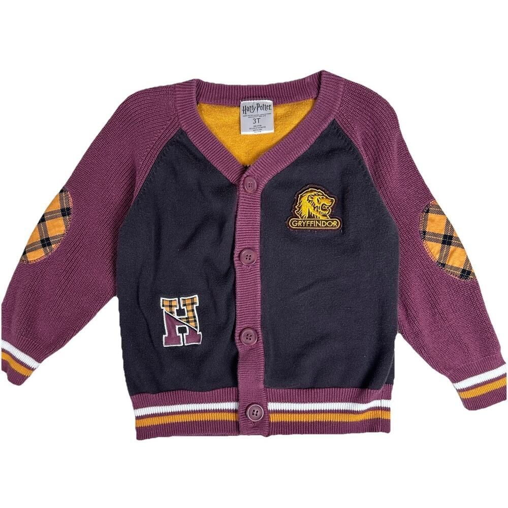 Harry Potter Cardigan Sweater Toddler 3T Maroon Gryffindor H Potter 07 Varsity